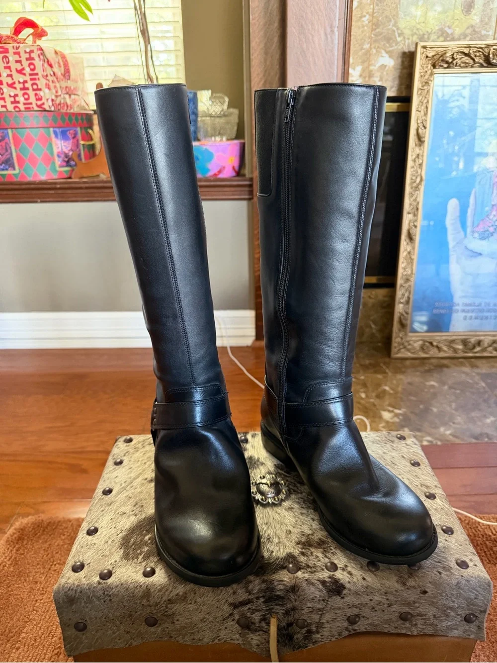 Walking Cradles Kristen Tall Riding Boots - Black Leather